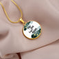 Eyes to see and ears to hear Green Watercolor Pendant Necklace