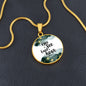 Eyes to see and ears to hear Green Watercolor Pendant Necklace