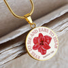 Eyes to see and ears to hear Red Flower Pendant