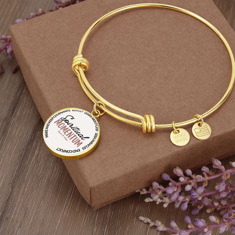 Spiritual Momentum Bangle Bracelet, Engrave-able