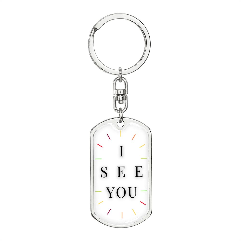 I see you dog tag key chain