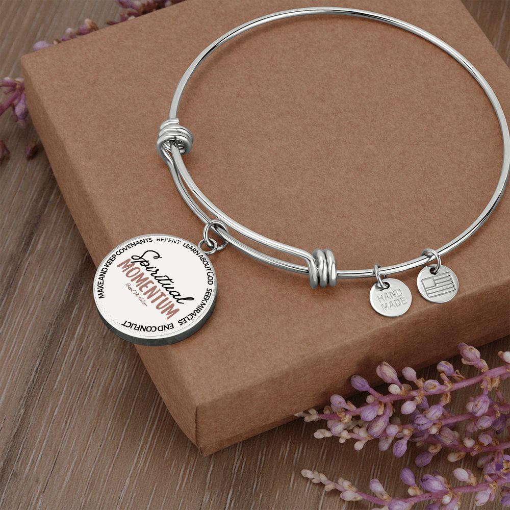 Spiritual Momentum Bangle Bracelet, Engrave-able