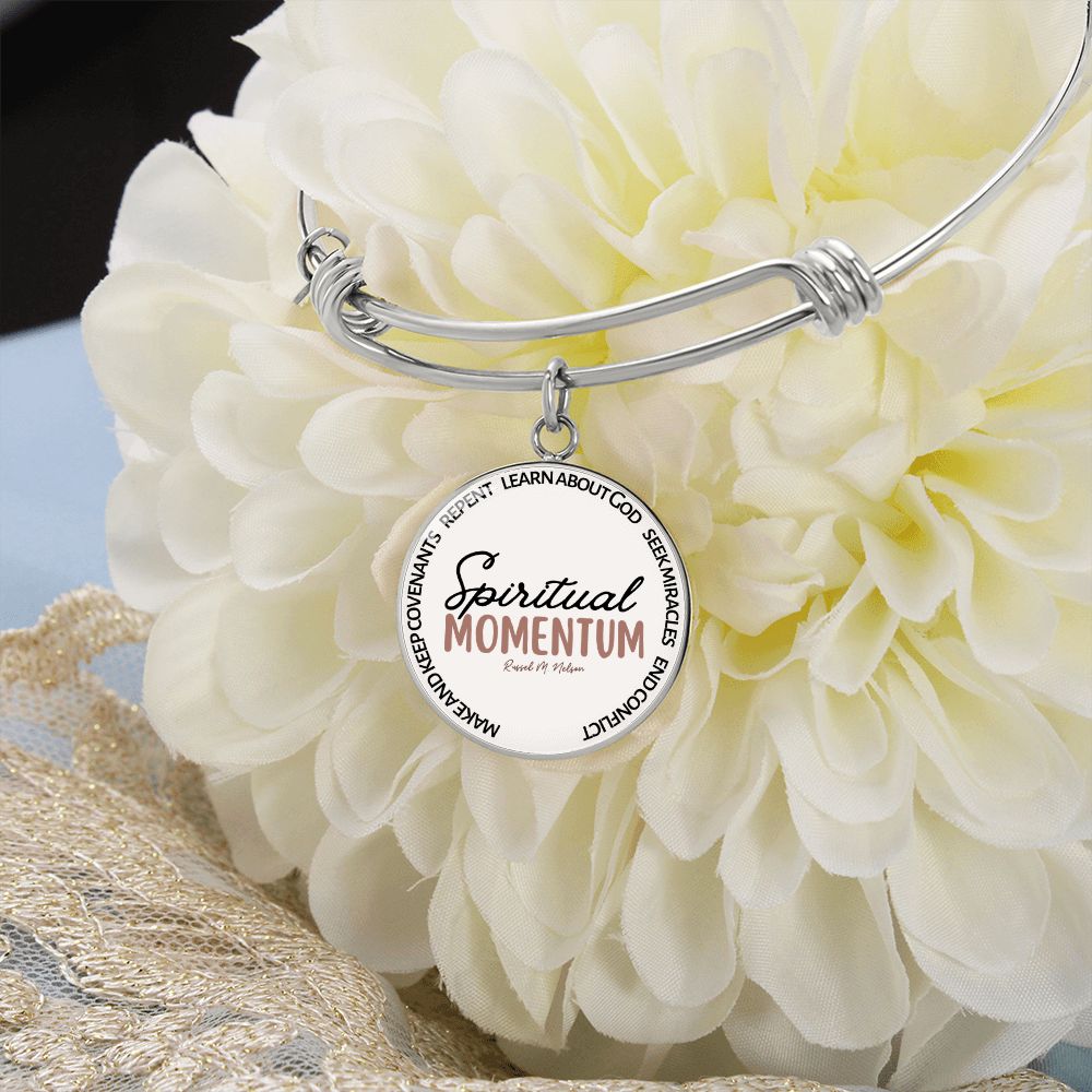 Spiritual Momentum Bangle Bracelet, Engrave-able