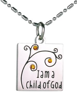 I Am A Child of God - Necklace - Yellow Gold - Topaz - Cedar Fort Publishing & Media