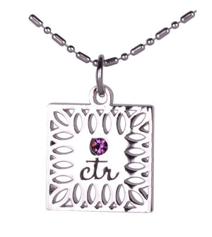 D644 Necklace CTR Birthstone Feb-- Amethyst