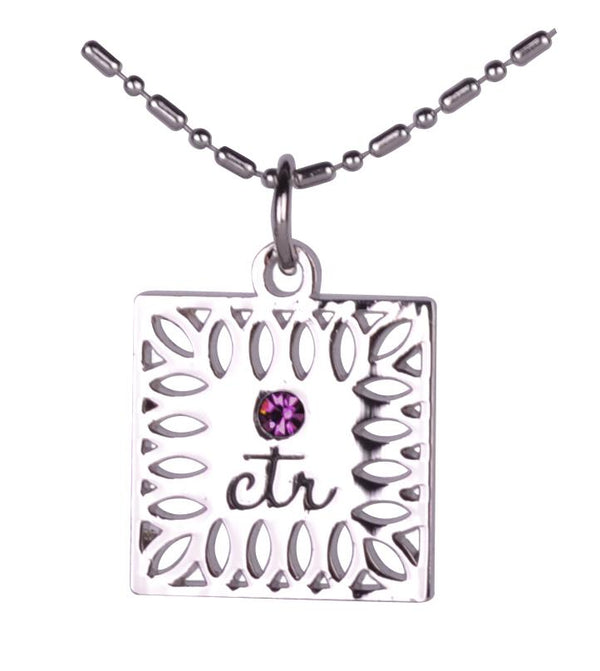 D644 Necklace CTR Birthstone Feb-- Amethyst