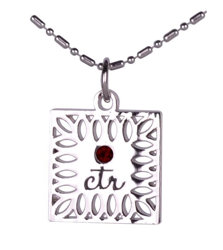 D643 Necklace CTR Birthstone Jan-- Garnet