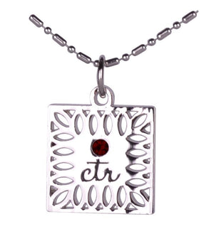 D643 Necklace CTR Birthstone Jan-- Garnet