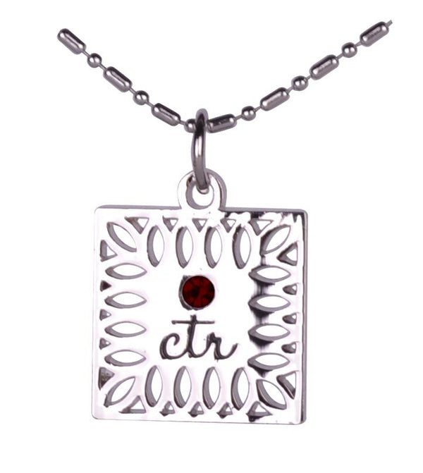 D643 Necklace CTR Birthstone Jan-- Garnet