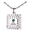 D646 Necklace CTR Birthstone May-- Emerals