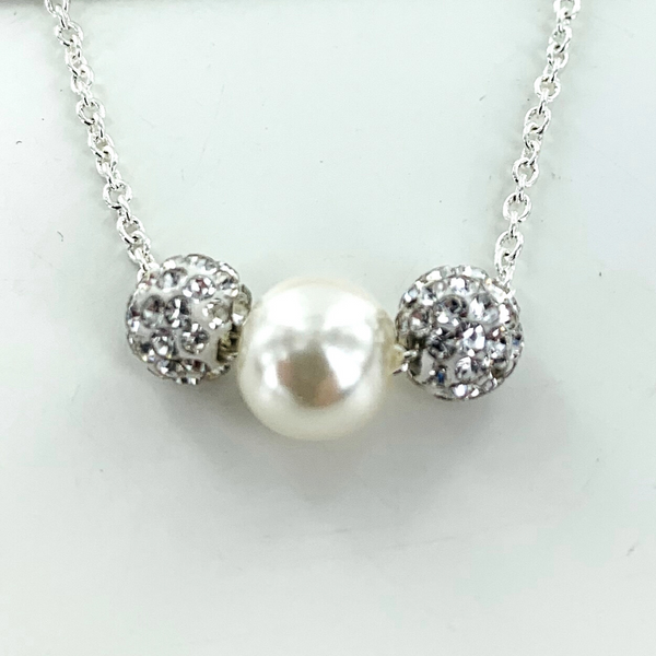 Baptism Necklace-White Sparkle