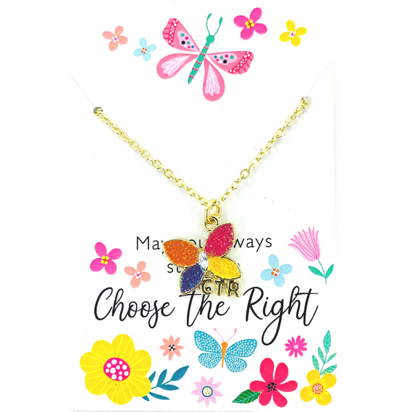 Ctr Sparkle Butterfly Gold Necklace