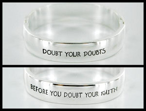 E543, R312 Etched Silver Bangle-Doubt Your Doubts