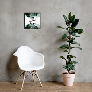 Eyes to See Ears to Hear Framed Poster With Green Watercolor