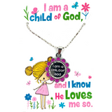 Flower I am a child of God Necklace