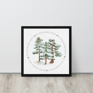 My Own Sacred Grove Winter Trees Framed canvas