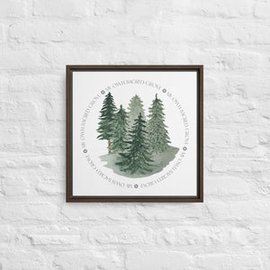 My Own Sacred Grove Pine Trees Framed canvas