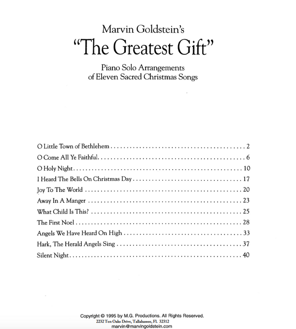 The Greatest Gift - Marvin Goldstein Album