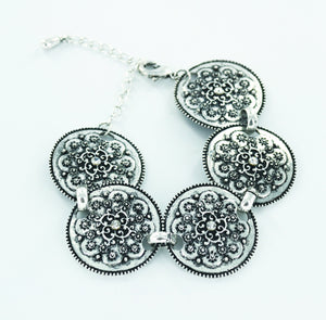 Mother's Day Medallion Bracelet Silver