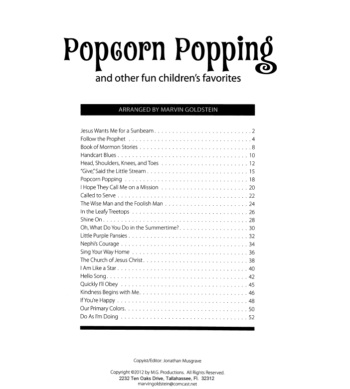 Popcorn Popping - Marvin Goldstein Album