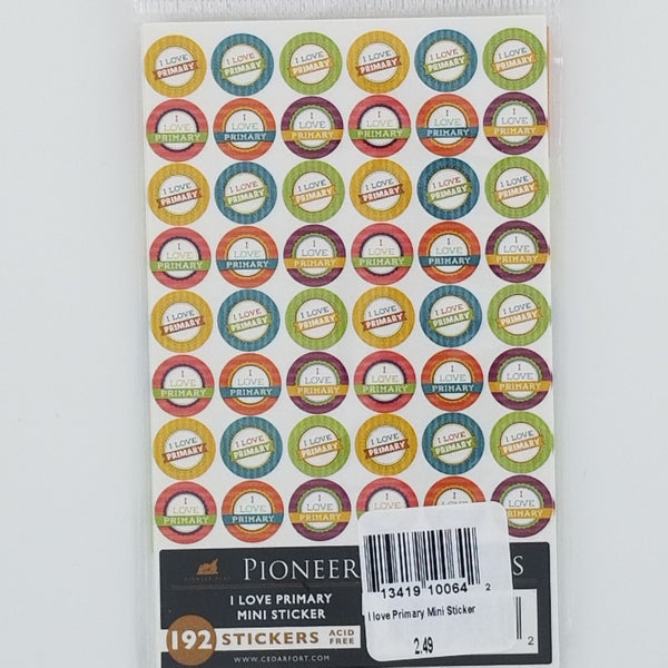 Stickers-I Love Primary (mini circles)
