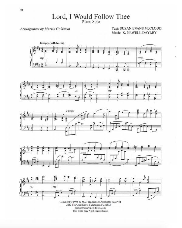 Lord I Would Follow Thee - Marvin Goldstein Single