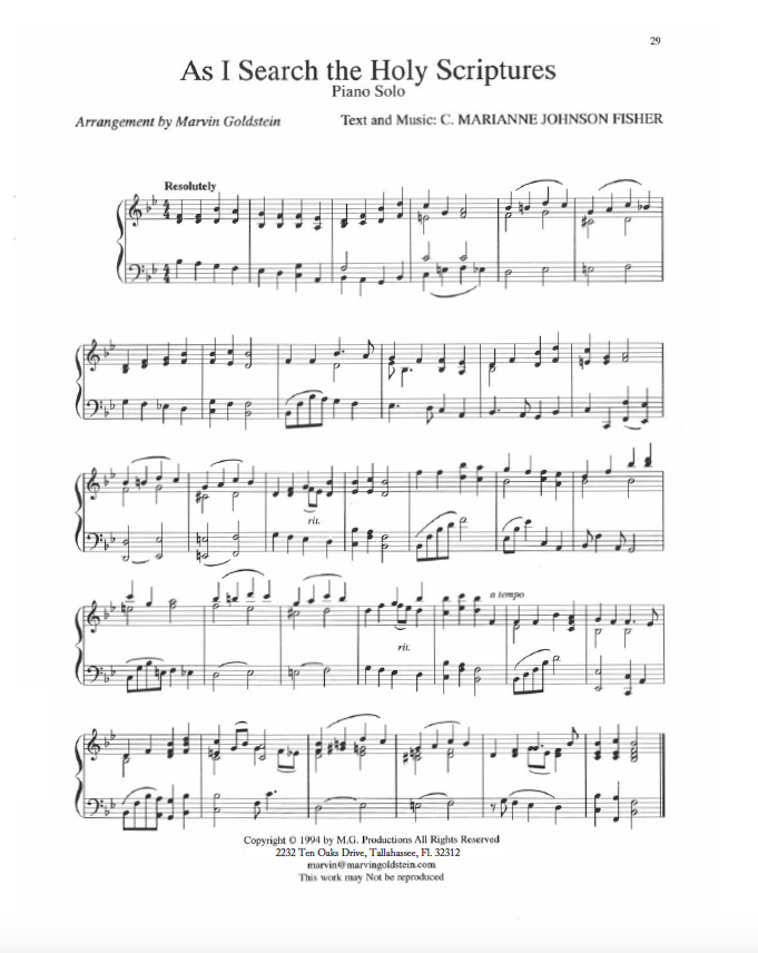 As I Search the Holy Scriptures - Marvin Goldstein Single
