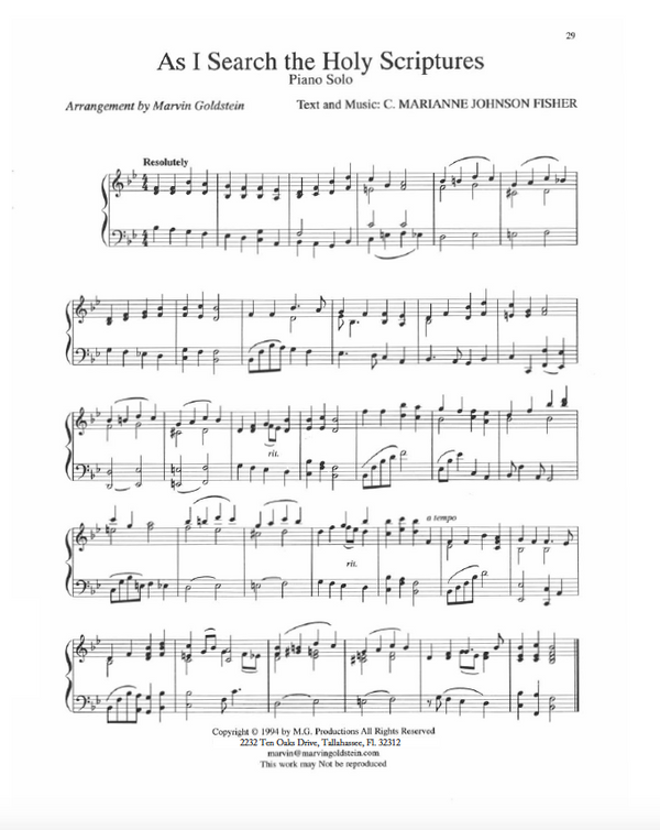 As I Search the Holy Scriptures - Marvin Goldstein Single