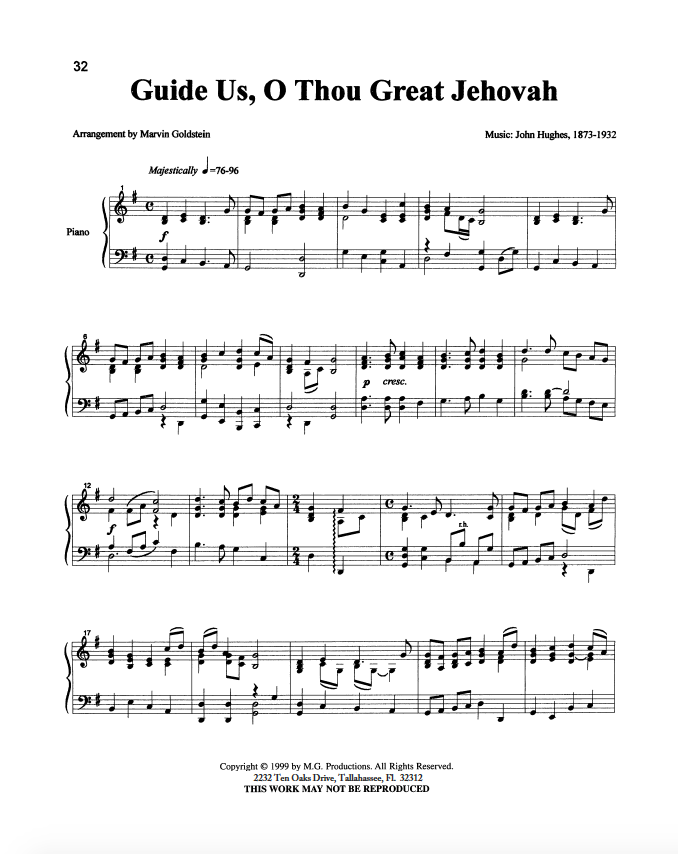 Guide Us O Thou Great Jehovah - Marvin Goldstein Single