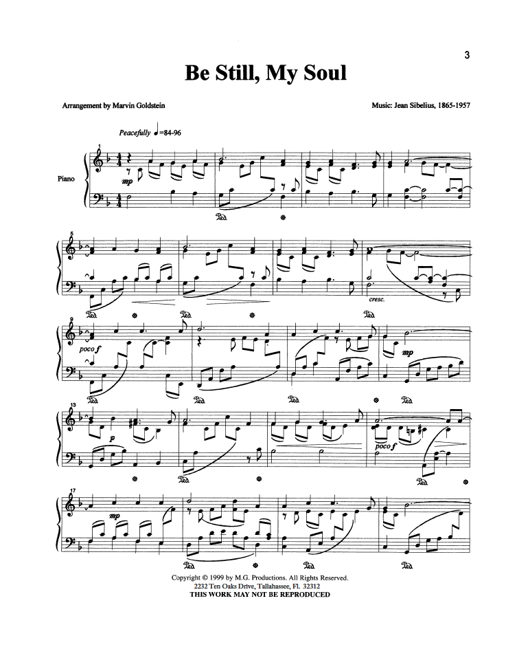 Be Still My Soul  - Marvin Goldstein Single
