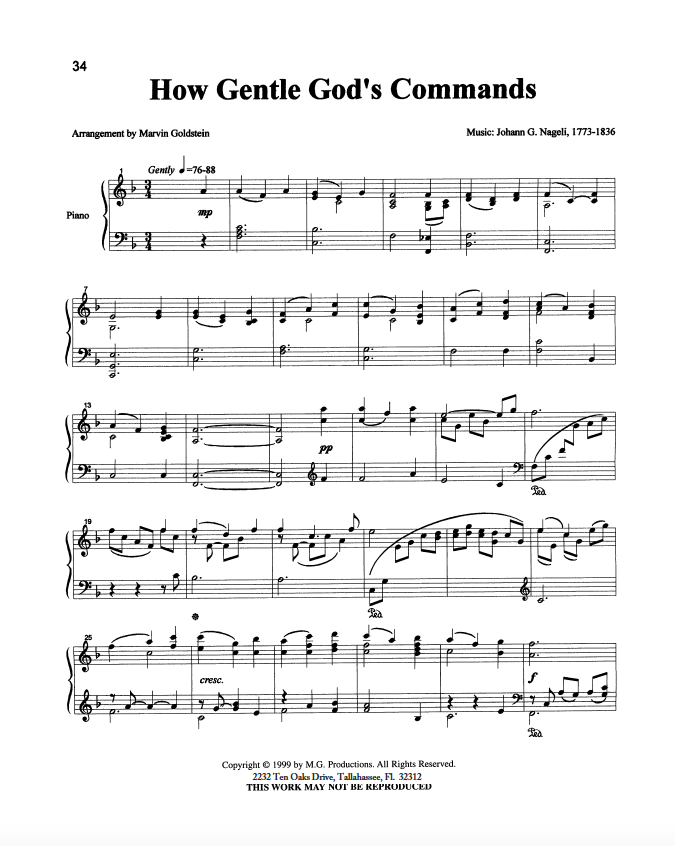 How Gentle God's Commands - Marvin Goldstein Single