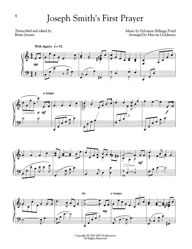 Joseph Smith's First Prayer - Marvin Goldstein Single