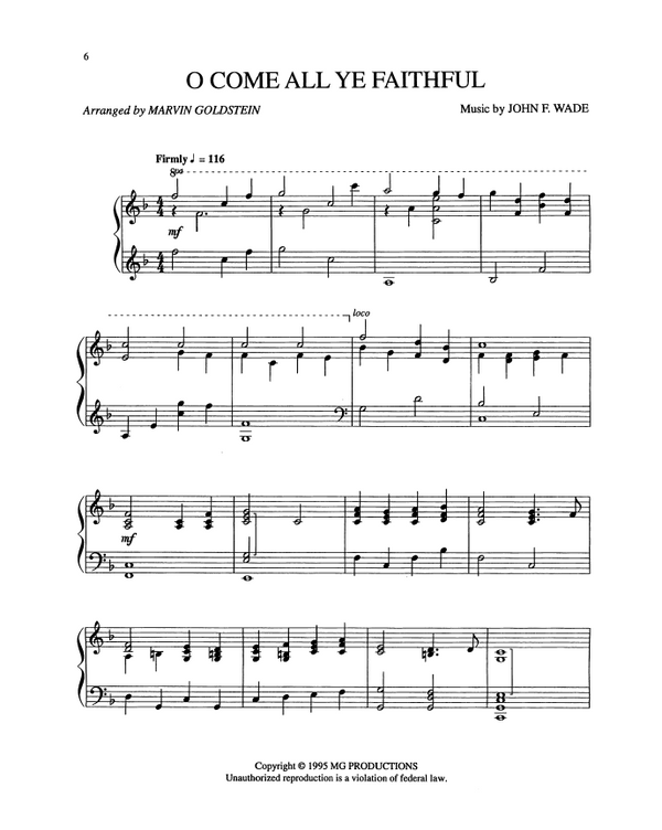 O Come All Ye Faithful - Marvin Goldstein Single