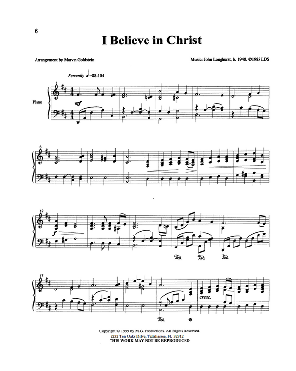 I Believe in Christ  - Marvin Goldstein Single