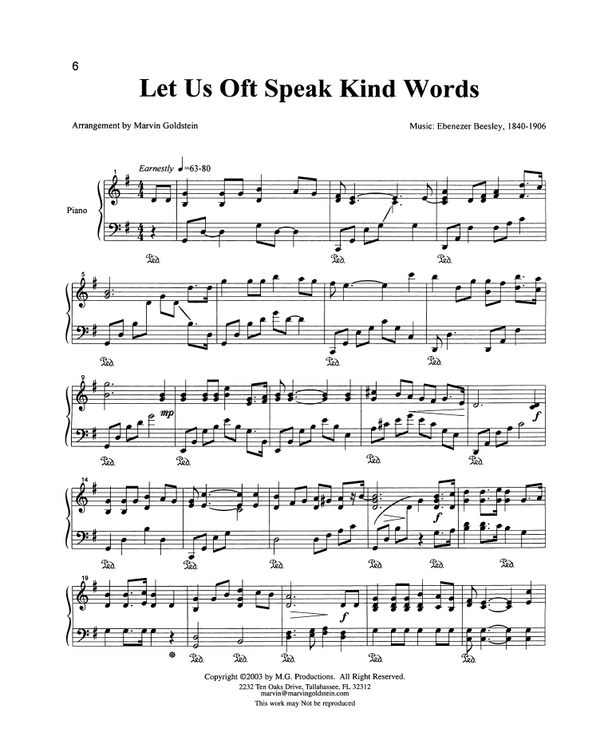 Let Us Oft Speak Kind Words - Marvin Goldstein Single
