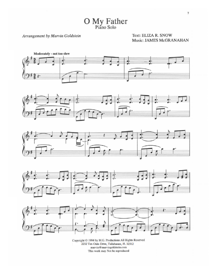 O My Father - Marvin Goldstein Single