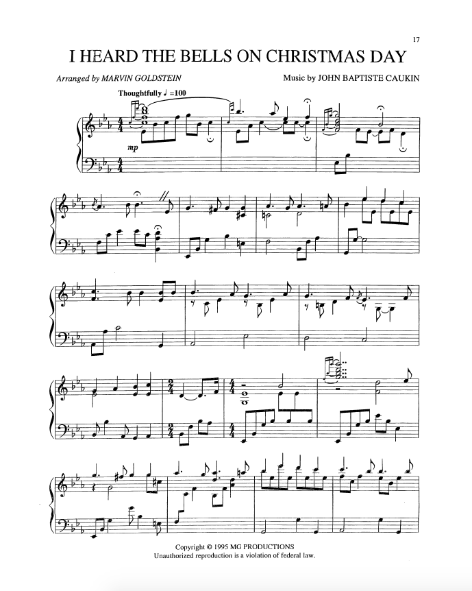 I Heard The Bells on Christmas Day - Marvin Goldstein Single