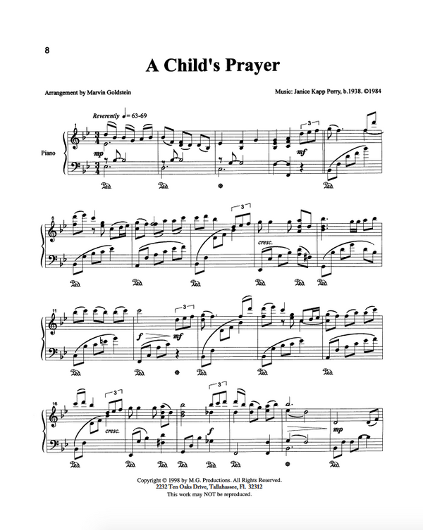A Child's Prayer - Marvin Goldstein Single