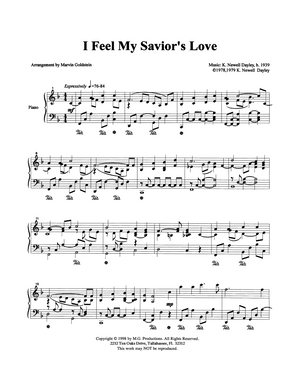 I Feel My Savior's Love - Marvin Goldstein Single