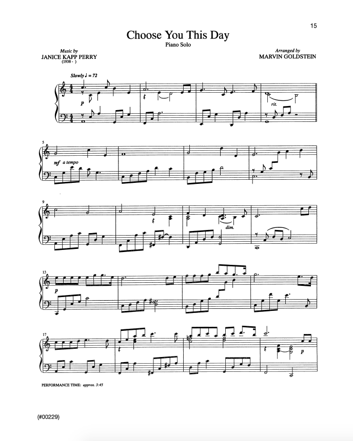 Choose You This Day - Marvin Goldstein Single