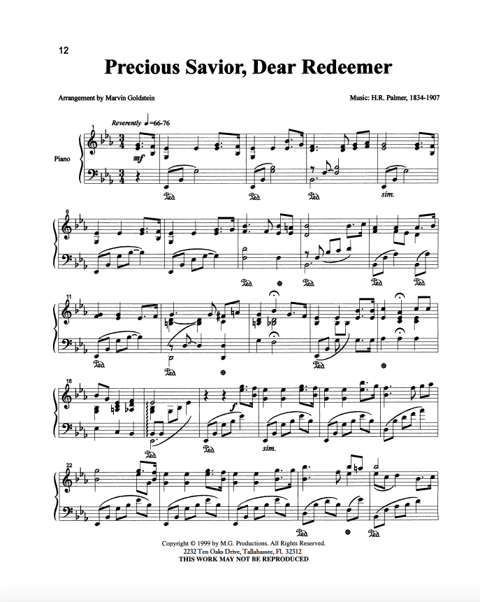 Precious Savior Dear Redeemer - Marvin Goldstein Single