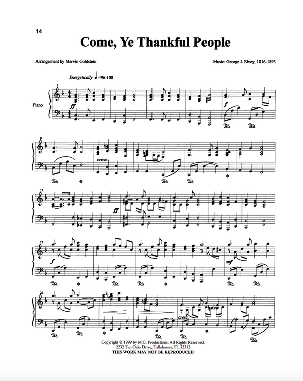 Come ye Thankful People - Marvin Goldstein Single