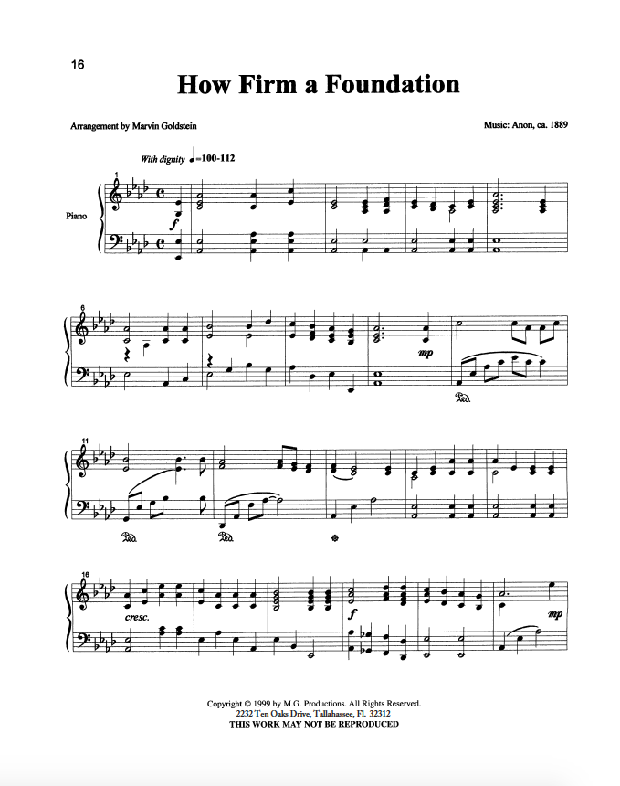 How Firm a Foundation - Marvin Goldstein Single