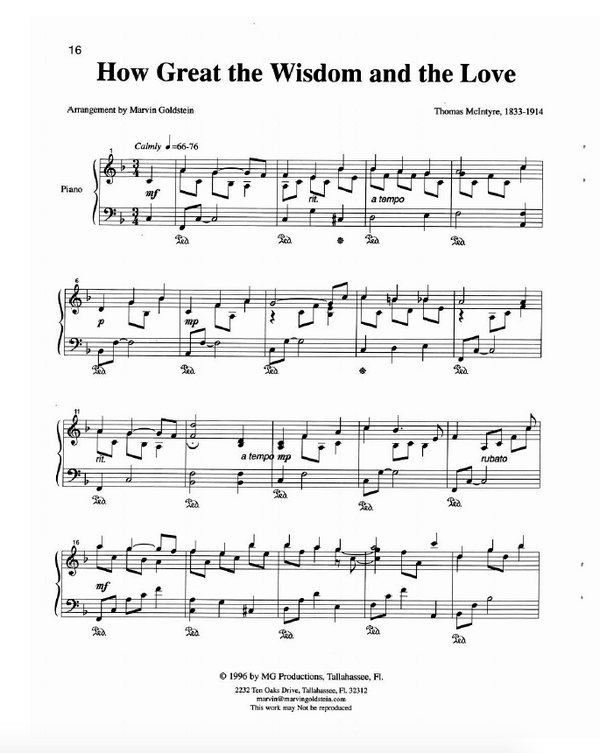 How Great the Wisdom and the Love - Marvin Goldstein Single