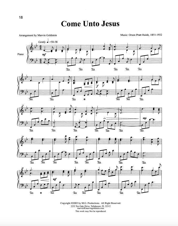 Come Unto Jesus - Marvin Goldstein Single