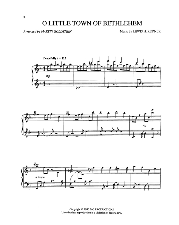 O Little Town of Bethlehem  - Marvin Goldstein Single