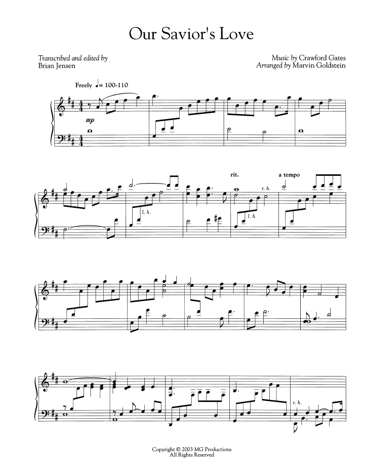 Our Savior's Love  - Marvin Goldstein Single