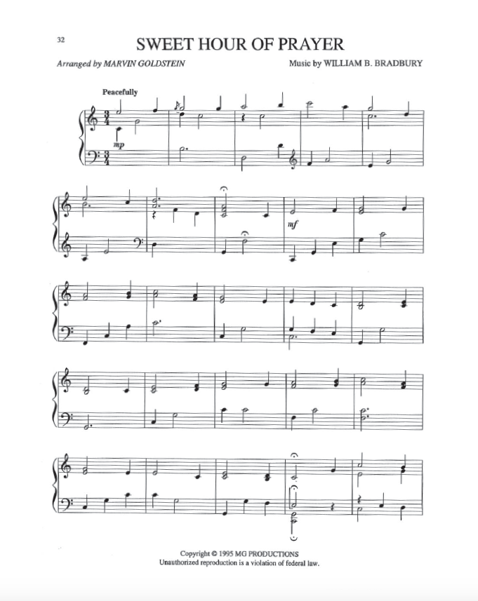 Sweet Hour of Prayer - Marvin Goldstein Single