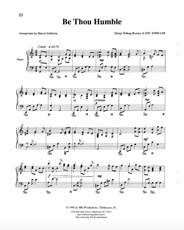 Be Thou Humble - Marvin Goldstein Single
