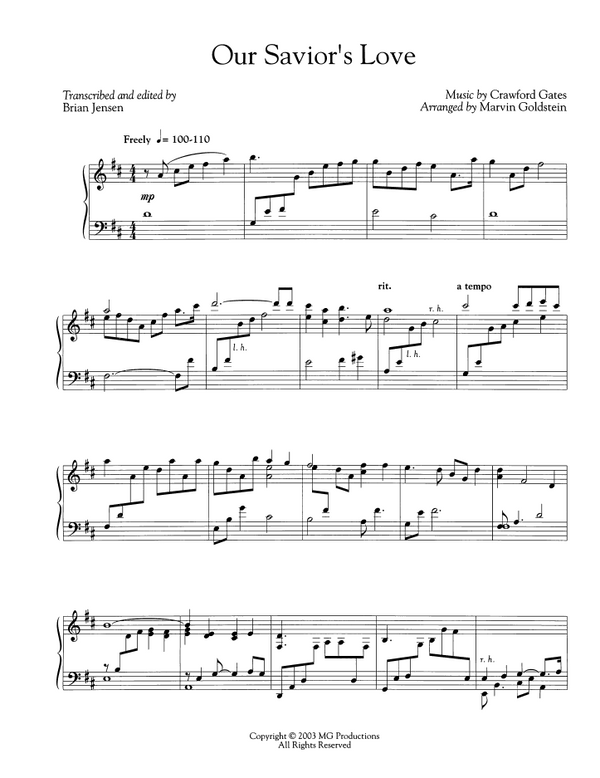 Our Savior's Love  - Marvin Goldstein Single
